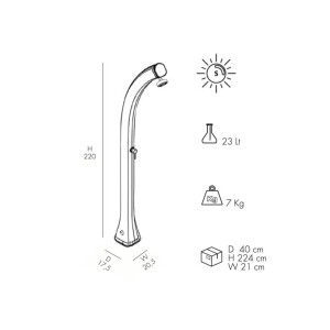 SAT Gartensolardusche 23 Liter Tank Kopf- und...