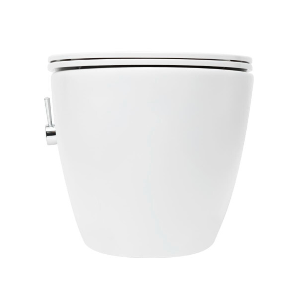 SAT Fusion Wand-WC mit Bidet und Wirbelspülung WC-Sitz mit Absenkautomatik inklusive Montageset, weiß