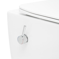 SAT Fusion Wand-WC mit Bidet und Wirbelspülung WC-Sitz mit Absenkautomatik inklusive Montageset, weiß