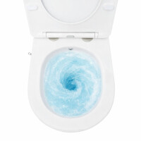 SAT Fusion Wand-WC mit Bidet und Wirbelspülung WC-Sitz mit Absenkautomatik inklusive Montageset, weiß