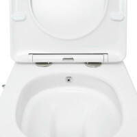 SAT Fusion Wand-WC mit Bidet und Wirbelspülung WC-Sitz mit Absenkautomatik inklusive Montageset, weiß
