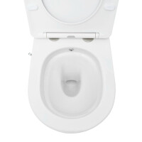 SAT Fusion Wand-WC mit Bidet und Wirbelspülung WC-Sitz mit Absenkautomatik inklusive Montageset, weiß
