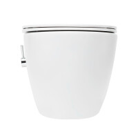 SAT Fusion Wand-WC mit Bidet und Wirbelspülung WC-Sitz mit Absenkautomatik inklusive Montageset, weiß