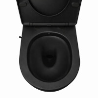 SAT Fusion Wand-WC mit Bidet und Wirbelspülung WC-Sitz mit Absenkautomatik inklusive Montageset, schwarz matt