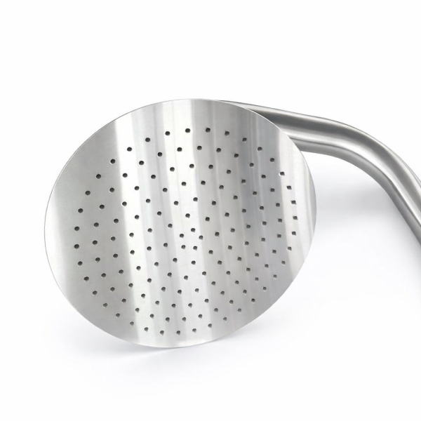 Euroshowers Extended Außendusche Edelstahl 316 Kalt-/Warmwasser mit Kopf- und Handbrause 230 cm, Edelstahl