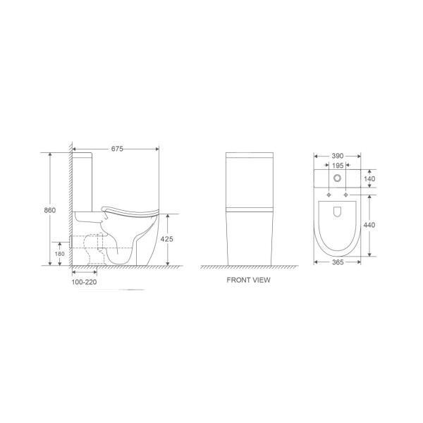 SAT Ergo WC-Kombination mit ergonomischer Sitzform und Wirbelspülung, weiß