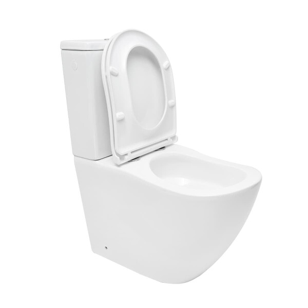 SAT Ergo WC-Kombination mit ergonomischer Sitzform und Wirbelspülung, weiß