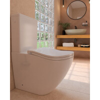 SAT Ergo WC-Kombination mit ergonomischer Sitzform und Wirbelspülung, weiß