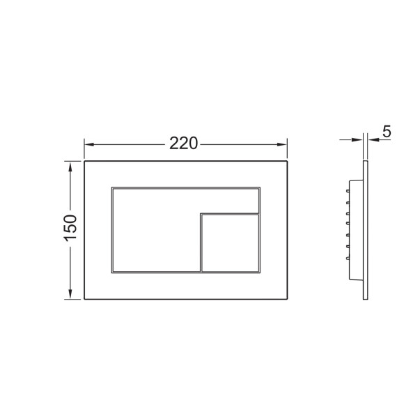 TECE velvet WC-Betätigungsplatte für Zweimengentechnik ultra flach 5 mm in verschiedenen Farben