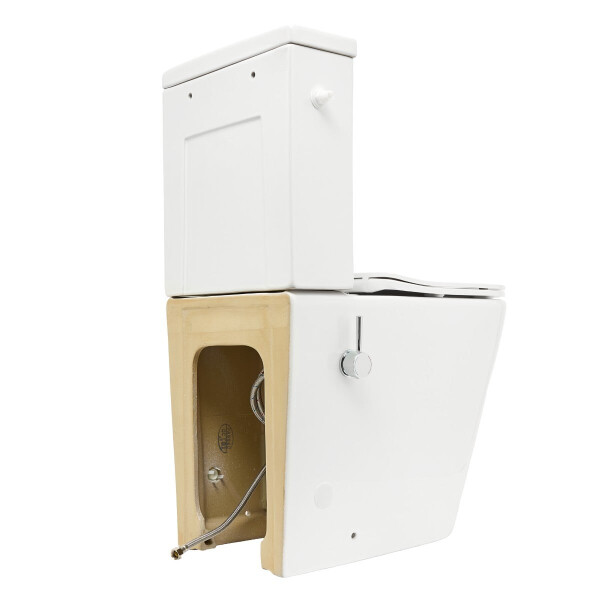 SAT Brevis Stand-Kombi-WC mit Bidetfunktion Warm- und Kaltwasser und SoftClose WC-Sitz, weiß