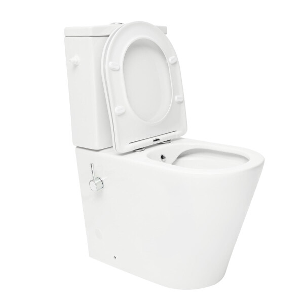 SAT Brevis Stand-Kombi-WC mit Bidetfunktion Warm- und Kaltwasser und SoftClose WC-Sitz, weiß