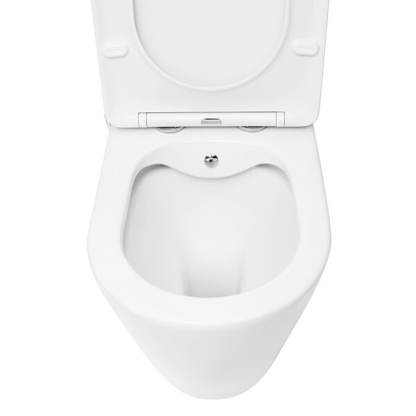 SAT Brevis Stand-Kombi-WC mit Bidetfunktion Warm- und Kaltwasser und SoftClose WC-Sitz, weiß