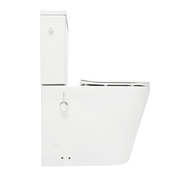 SAT Brevis Stand-Kombi-WC mit Bidetfunktion Warm- und Kaltwasser und SoftClose WC-Sitz, weiß