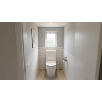 SAT Brevis Stand-Kombi-WC mit Bidetfunktion Warm- und Kaltwasser und SoftClose WC-Sitz, weiß