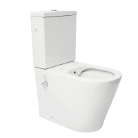 SAT Brevis Stand-Kombi-WC mit Bidetfunktion Warm- und Kaltwasser und SoftClose WC-Sitz, weiß