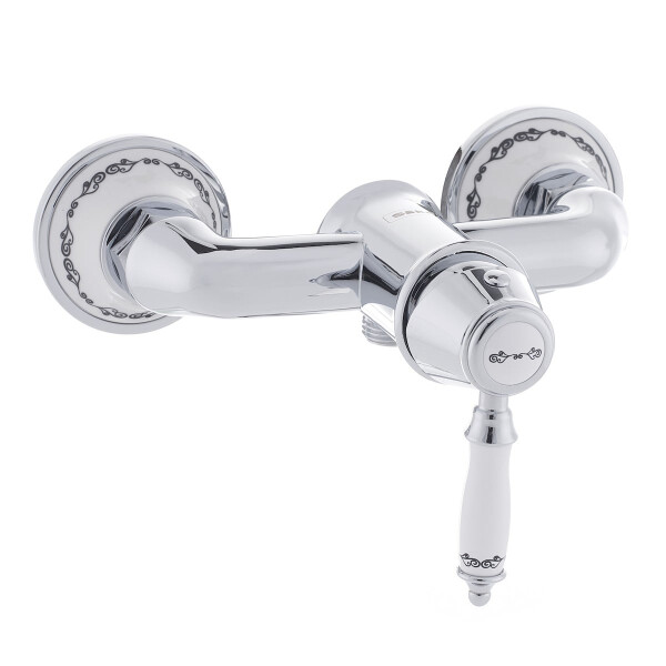 SIKO Provence Brausegarnitur-Set Retro-Duscharmatur, Handbrause und Duschschlauch, chrom