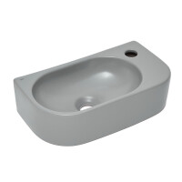 SAT Infinitio Handwaschbecken Hängewaschbecken 40x21,5 cm mit Schaftventil ohne Überlauf, grau matt