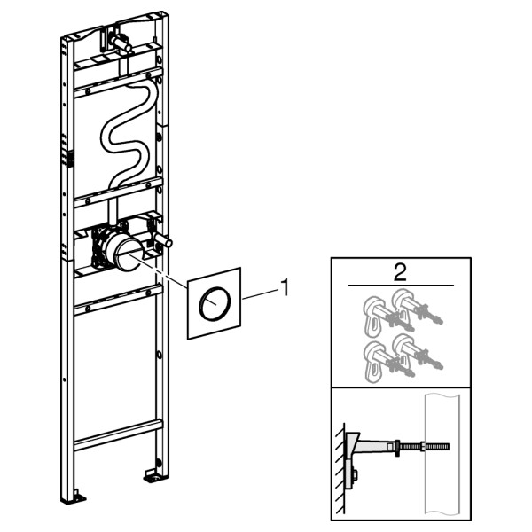 GROHE Rapido Duschrahmen für MONO Brausen vormontiertes Unterputz-Element