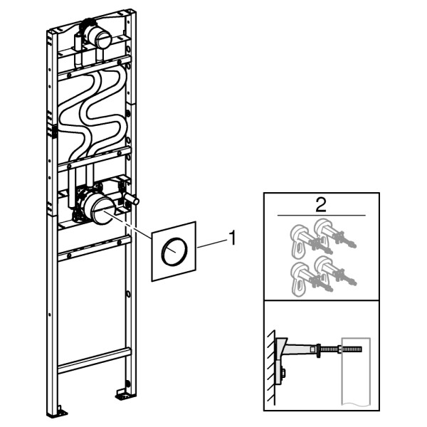 GROHE Rapido Duschrahmen für DUO Brausen vormontiertes Unterputz-Element