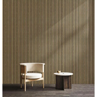 SAT Akustikpaneel 60 x 120 cm MDF-Lamellen Schallschutz Wandpaneel für Innenräume, Natur-Eiche