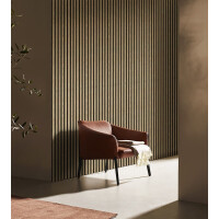 SAT Akustikpaneel 60 x 120 cm MDF-Lamellen Schallschutz Wandpaneel für Innenräume, Natur-Eiche