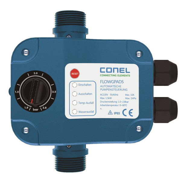 CONEL Gartenpumpen-Druckschalter 230V mit automatisch einstellbarem Druck