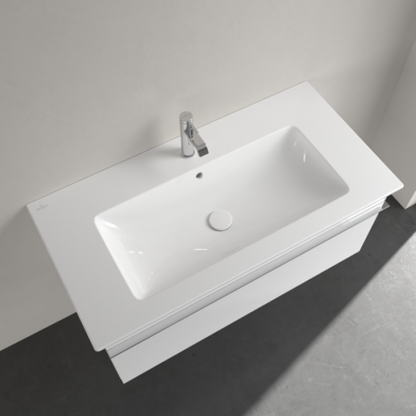 VILLEROY & BOCH VENTICELLO Möbelwaschtisch 100 x 50 cm mit Hahnloch und Überlauf, weiß