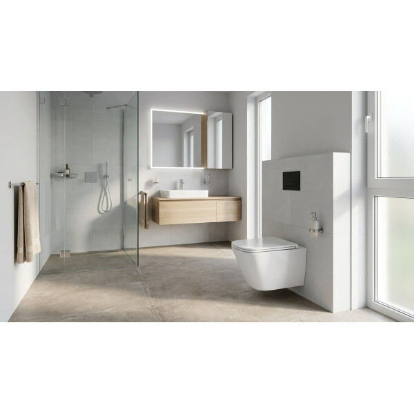 SAT B-Way Wand-WC Softclose-Sitz eckig spülrandlos Whirlflush, weiß