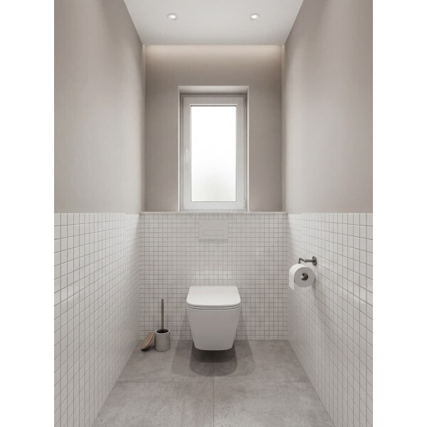 SAT B-Way Wand-WC Softclose-Sitz eckig spülrandlos Whirlflush, weiß