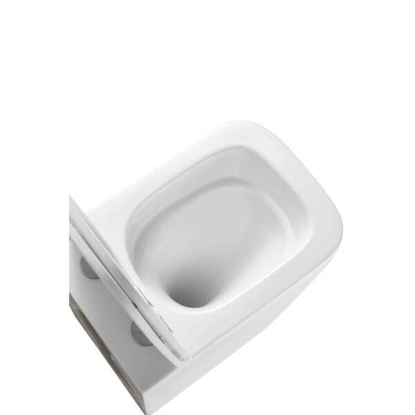 SAT B-Way Wand-WC Softclose-Sitz eckig spülrandlos Whirlflush, weiß
