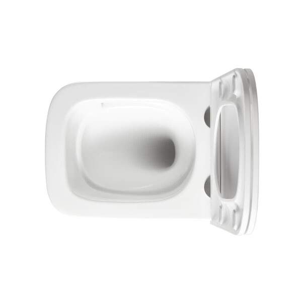 SAT B-Way Wand-WC Softclose-Sitz eckig spülrandlos Whirlflush, weiß