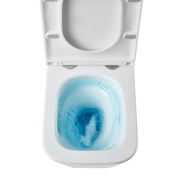 SAT B-Way Wand-WC Softclose-Sitz eckig spülrandlos Whirlflush, weiß
