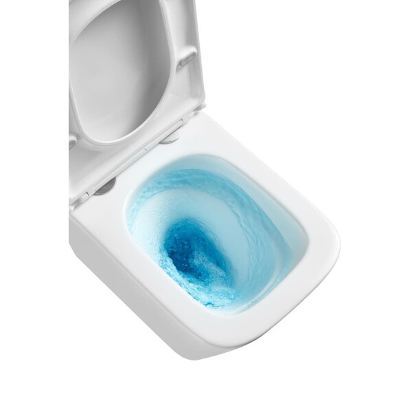SAT B-Way Wand-WC Softclose-Sitz eckig spülrandlos Whirlflush, weiß
