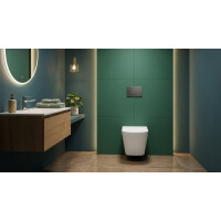 SAT B-Way Wand-WC Softclose-Sitz eckig spülrandlos Whirlflush, weiß