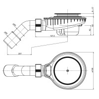 TRINNITY Ablaufgarnitur Rohbauset mit Siphon Bauhöhe 80
