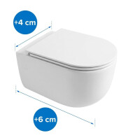 SAT Ergo XL-Toilette wandhängend 40x57 cm mit Wirbelsp&
