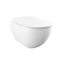 FREE Wand WC spülrandlos mit SoftClose WC-Sitz & GEBERIT BASIC Vorwandelement + DELTA25 Betätigungsplatte, verschiedene Farben