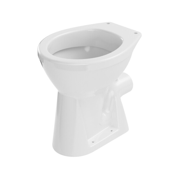 VIGOUR CLIVIA Stand WC erhöht Behindertengerecht mit glasiertem Spülrand Abgang waagerecht