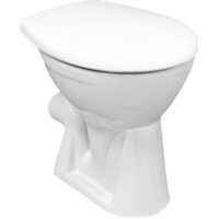 VIGOUR CLIVIA Stand WC erhöht Behindertengerecht mit glasiertem Spülrand Abgang waagerecht