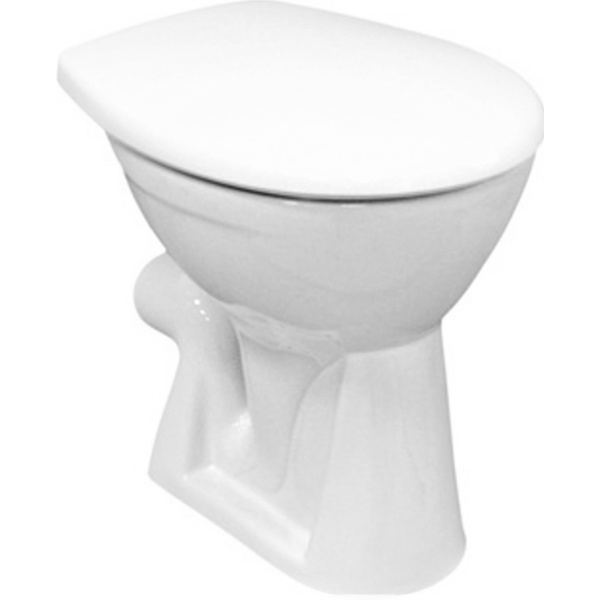 VIGOUR Stand WC erhöht Behindertengerecht mit glasiertem Spülrand Abgang waagerecht