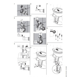 VIGOUR Stand WC erhöht Behindertengerecht mit glasiertem Spülrand Abgang waagerecht