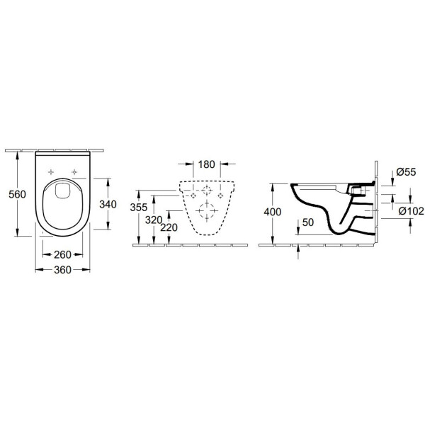 Villeroy & Boch O.Novo Urinal mit CeramicPlus Beschichtung und Geberit Zubehör in chrom