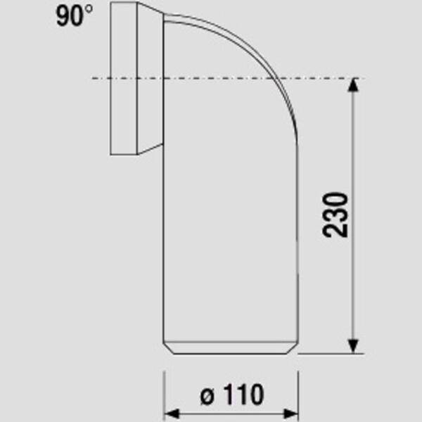 SANIT Universal WC-Anschlussbogen 90° DN100 Kunststoff mit Spezial-Lippendichtung DIN 1389
