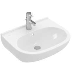 VILLEROY & BOCH O.NOVO Waschbecken oval 55 cm mit CeramicPlus, weiß