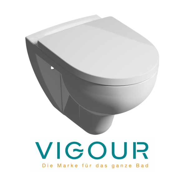 VIGOUR Clivia plus Wand-WC erhöht 54 cm spülrandlos mit...
