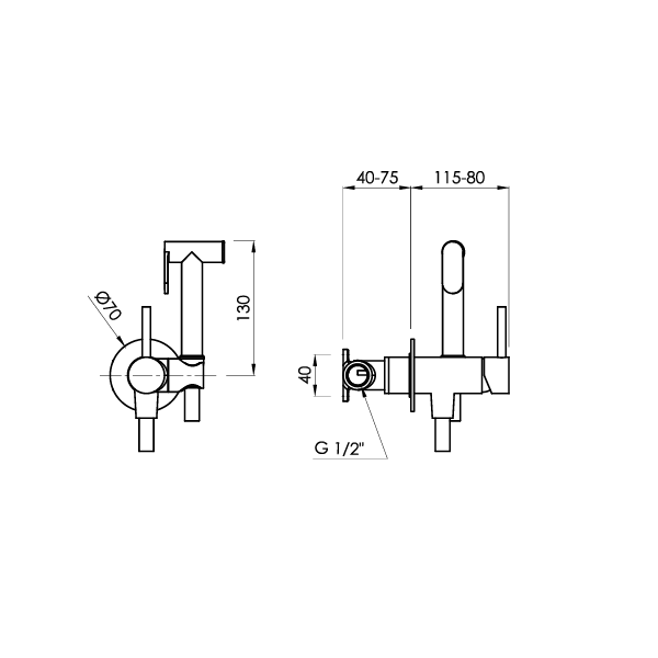 SANYCCES LOOP Spraybrause Bidetbrause-Set mit Mischfunktion, verschiedene Farben