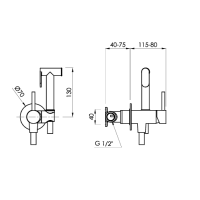 SANYCCES LOOP Spraybrause Bidetbrause-Set mit Mischfunktion, chrom