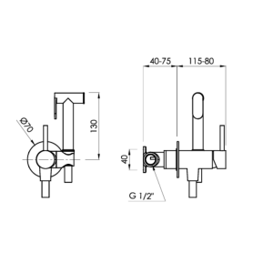 SANYCCES LOOP Spraybrause Bidetbrause-Set mit...