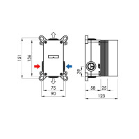SANYCCES LOOP Unterputz 2-Wege-Dusch-Brausebatterie mit Unte