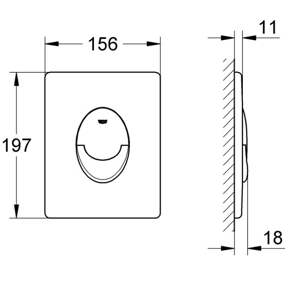 FREE Wand WC spülrandlos mit SoftClose WC-Sitz & GROHE Vorwandelement + Betätigungsplatte, verschiedene Farben